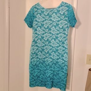 Aqua ombré lace dress size 14